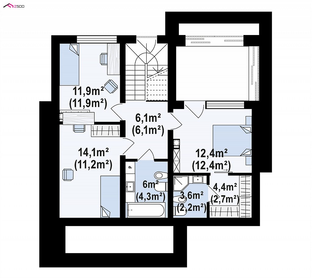 Современный двухуровневый дом с гаражом на одно авто и террасой на первом этаже план помещений 2