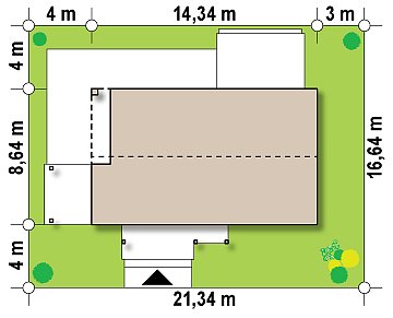 Проект небольшого одноэтажного дома простого современного дизайна. план помещений 1