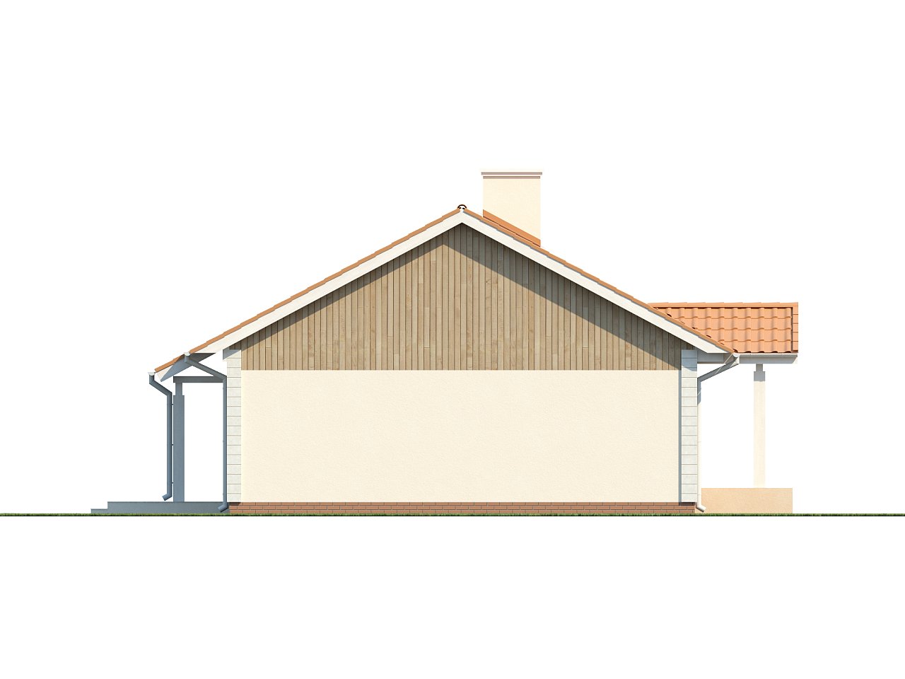 Одноэтажный дом простой формы с двускатной крышей - фото 24