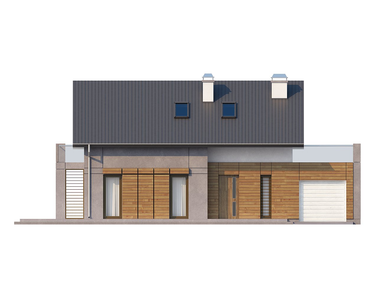 Удобный функциональный дом с террасой над гаражом, с современными элементами архитектуры. - фото 13