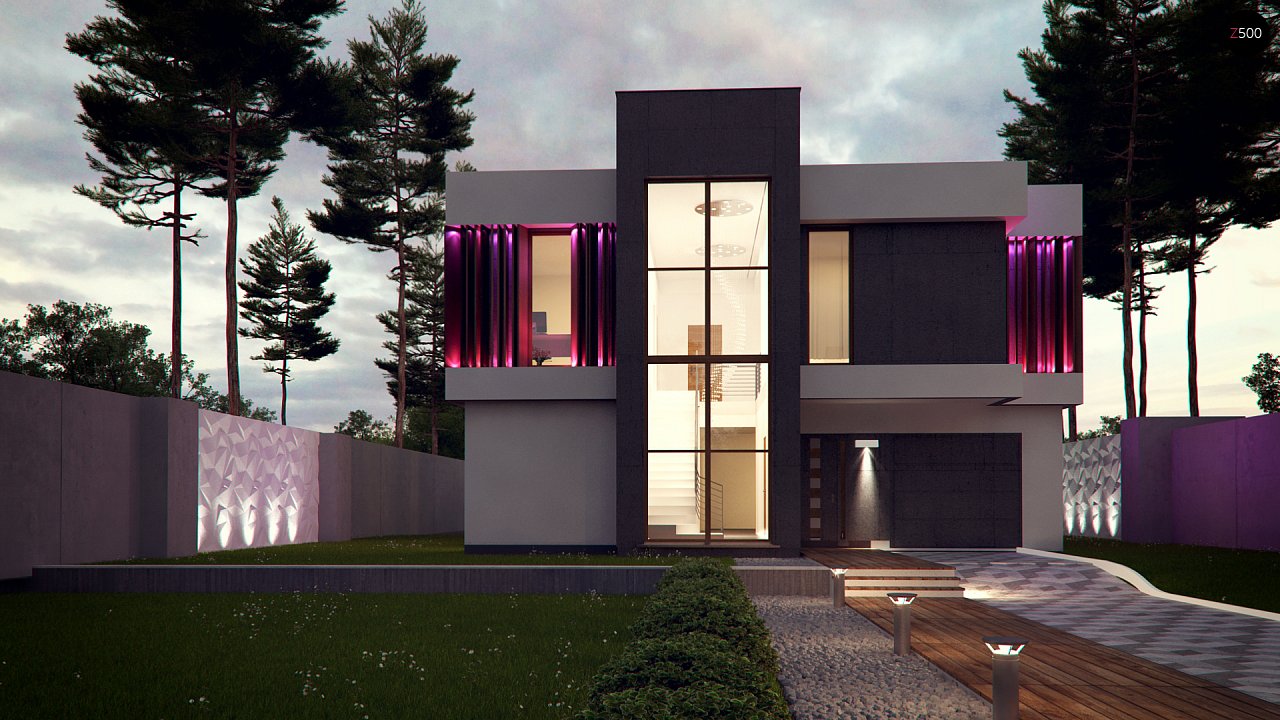 Проект дома в современном стиле с большими площадями остекления - фото 2