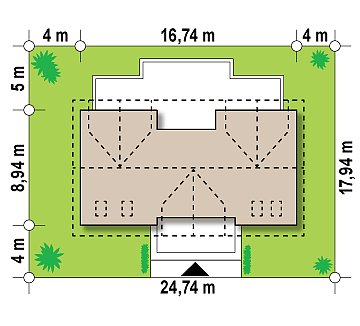 Практичный двухквартирный дом с общими входом и техническим помещением. план помещений 1