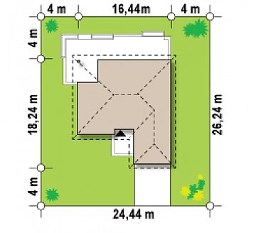 Комфортный одноэтажный дом с большой террасой. план помещений 1
