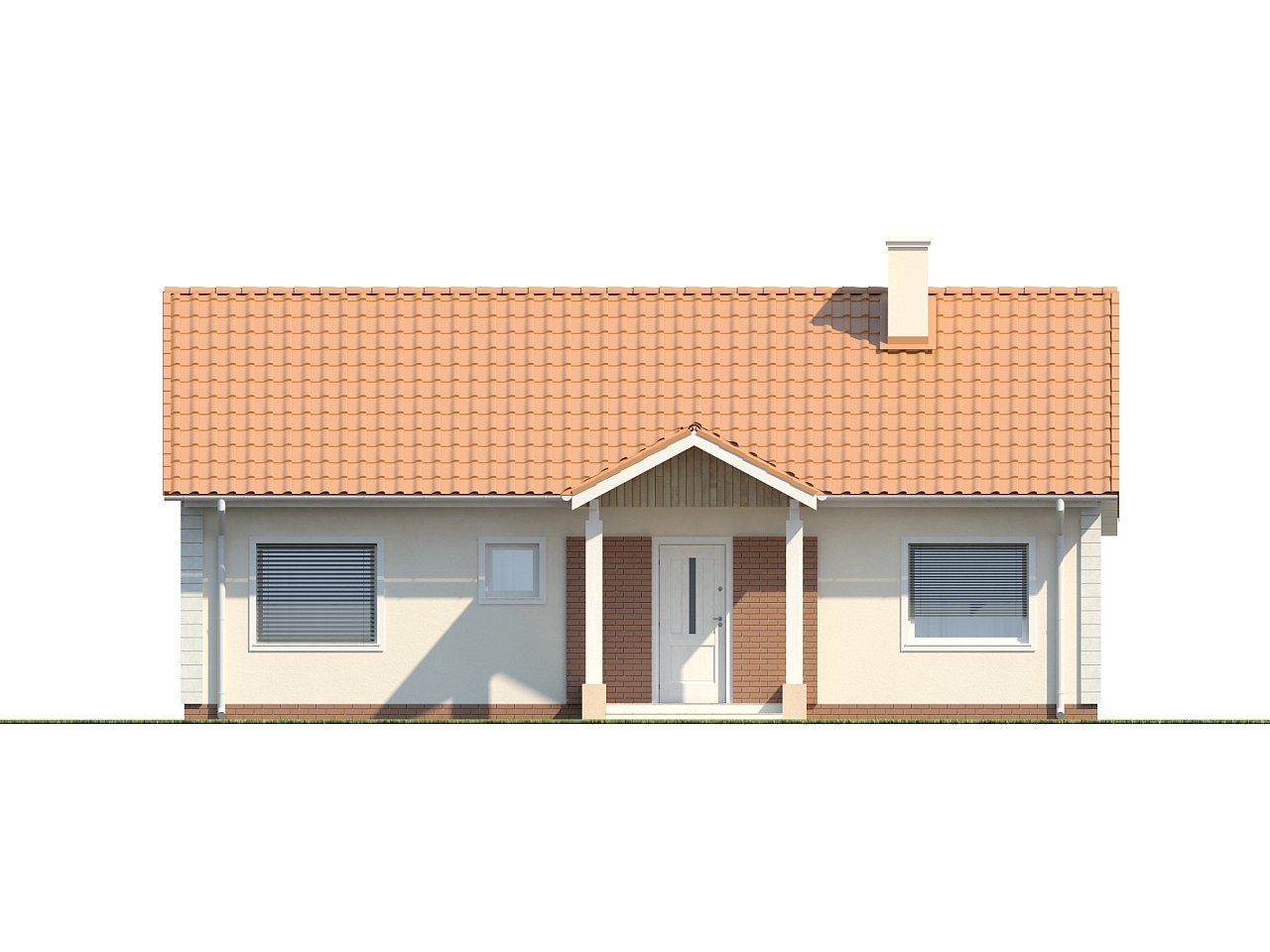 Одноэтажный дом простой формы с двускатной крышей - фото 21