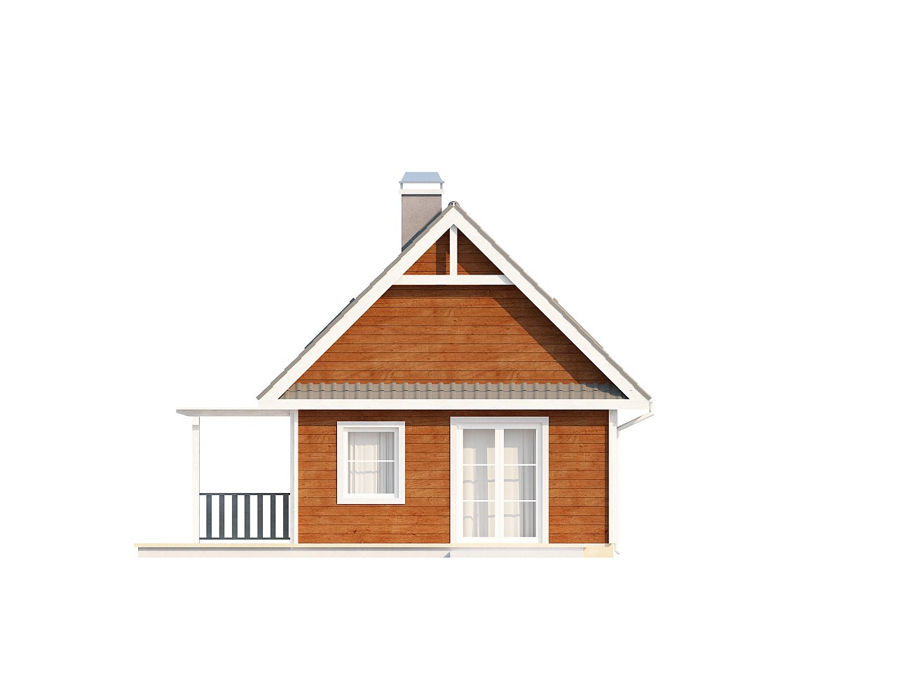 Маленький, уютный дом с мансардой, двускатной крышей и c фронтальной террасой. - фото 15