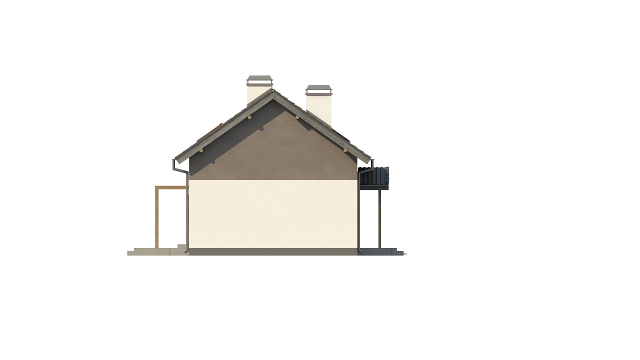 Компактный дом простой формы с угловым окном в кухне и светлой гостиной. - фото 10