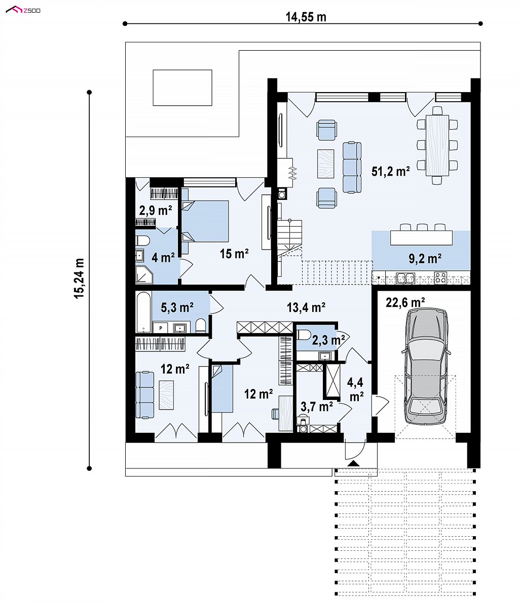 Cовременный проект дома с оригинальным экстерьером и грамотной функциональной планировкой план помещений 1