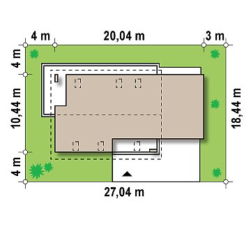 Просторный и комфортный дом со встроенным гаражом и двумя спальнями на первом этаже. план помещений 1