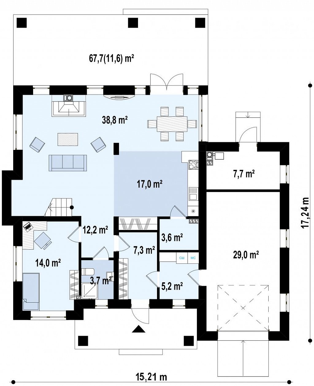 Элегантный двухэтажный дом с гаражом, с 5 спальнями план помещений 1