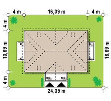 Проект двухсемейного дома в стиле дворянской усадьбы. план помещений 1