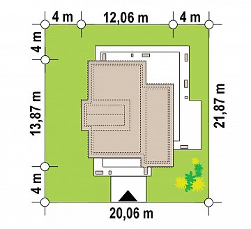 Одноэтажный современный дом с плоской крышей план помещений 1