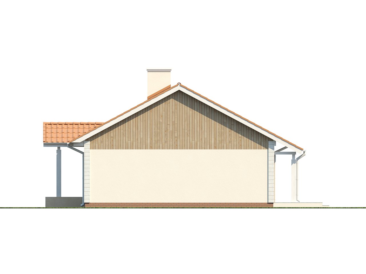 Одноэтажный дом простой формы с двускатной крышей - фото 23
