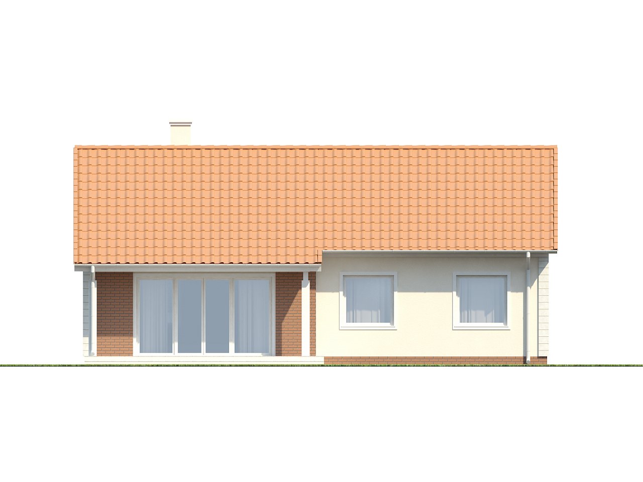 Одноэтажный дом простой формы с двускатной крышей - фото 22