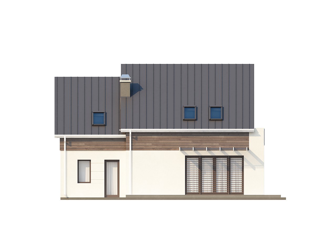 Проект удобного функционального дома простой формы с двускатной крышей. - фото 4