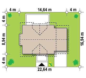 Стильный современный дом с пятью спальнями и гаражом. план помещений 1