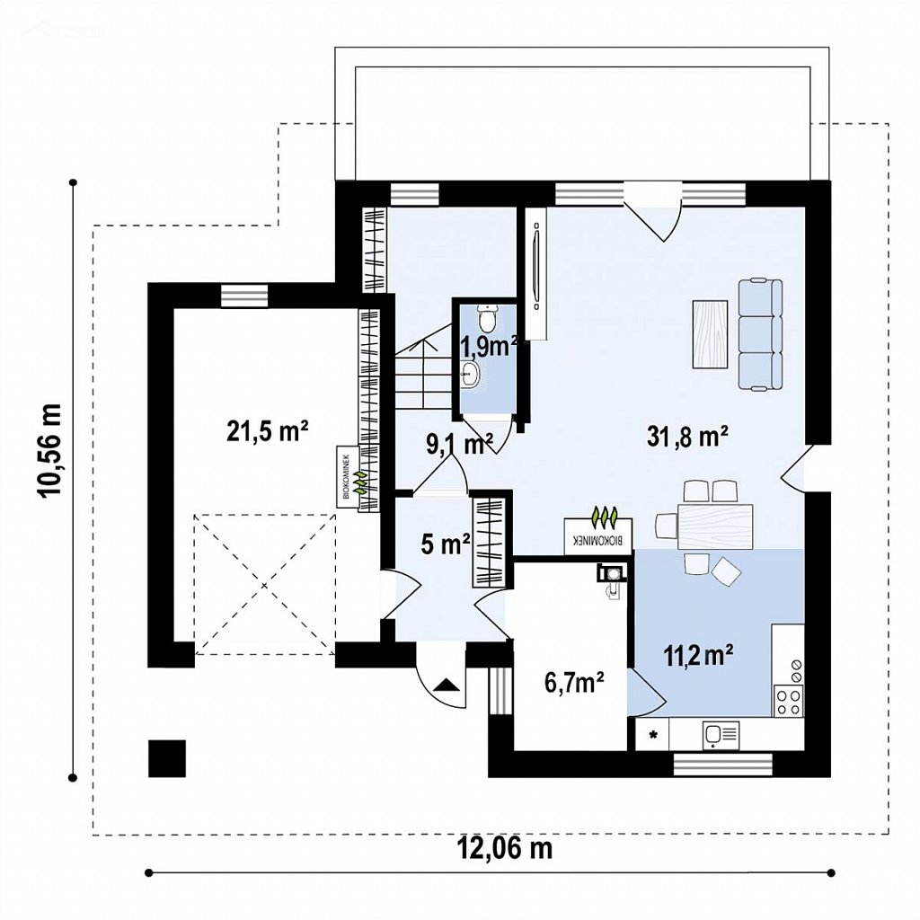 Двухэтажный дом с мансардой план помещений 1