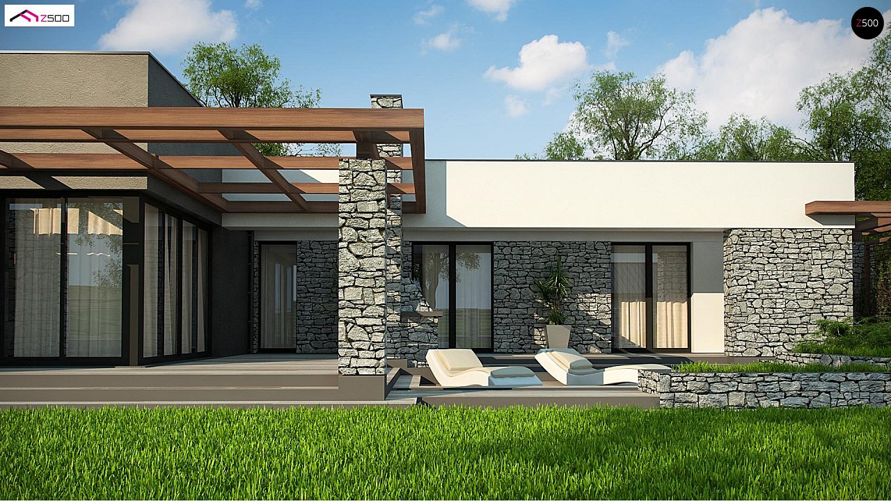 Дизайн дома с плоской крышей