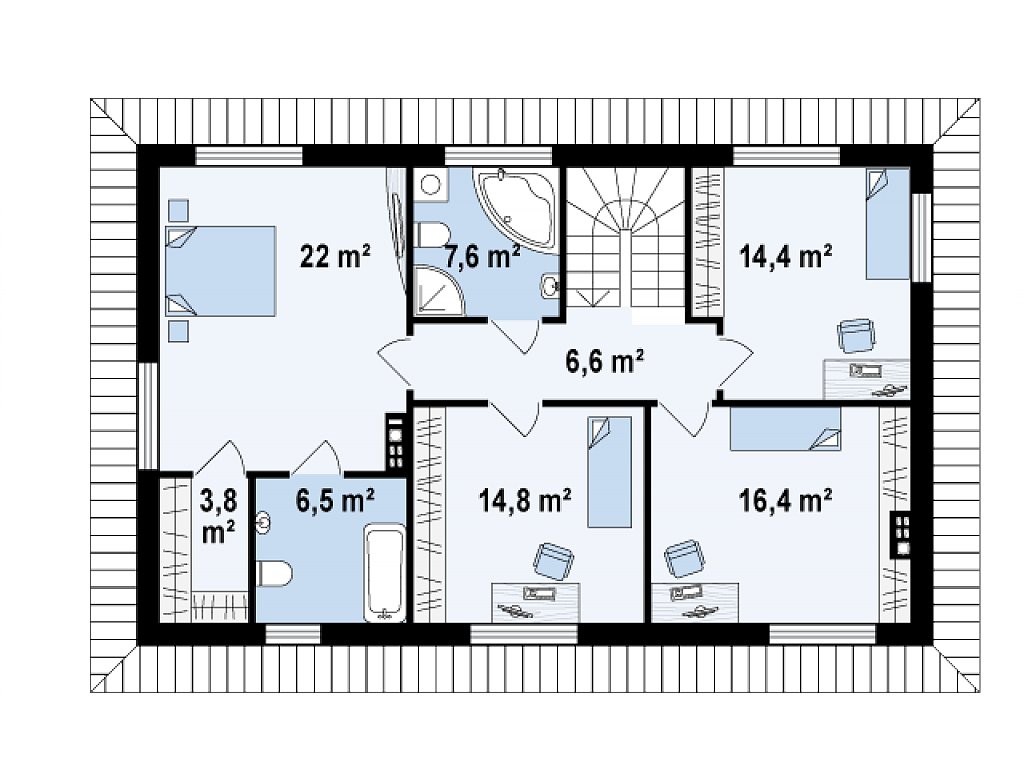Проекты домов на 4 спальни 2 этажа